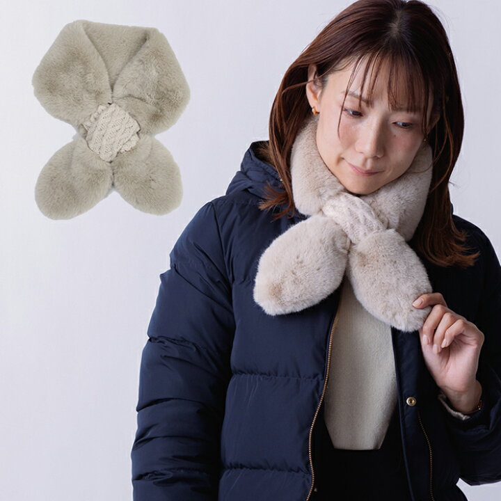 楽天市場】＼セール1500円＋税 均一／ファー ボアマフラー ニット 