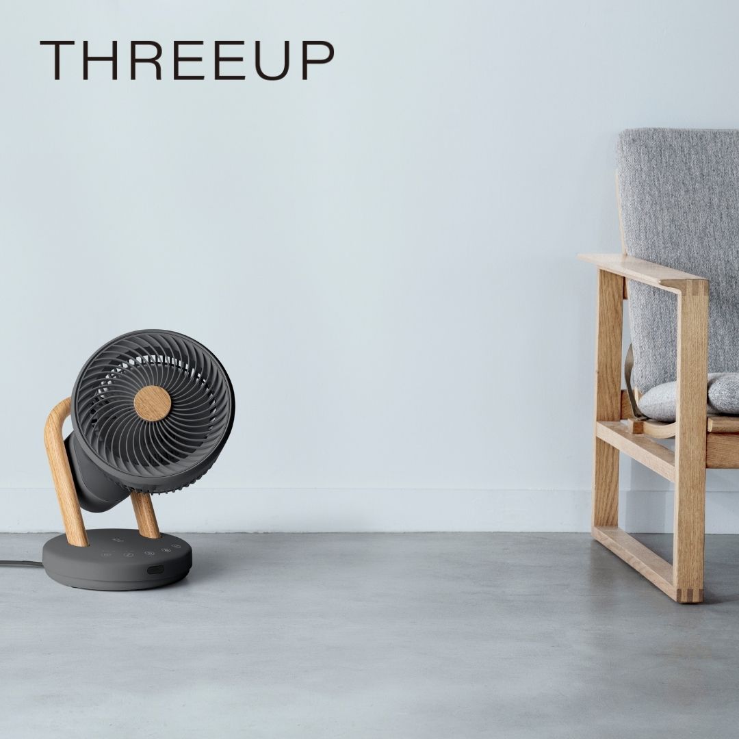 THREEUP（スリーアップ）WOOD STYLE 3Dスイングサーキュレーター360】<br><br>サーキュレーター おしゃれ 部屋干し 首振り リビング ファン 扇風機 自動