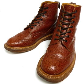 英国製 / Tricker's トリッカーズ 2508 MALTON/モールトン レザー レースアップ ブローグ カントリーブーツ UK7(25.5cm相当)(メンズ)【中古】【送料無料】