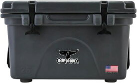 ORCA(オルカ) ORCA Coolers 26 Quart Col.チャコールグレー Size:外側：高さ約37×幅約59×奥行約44　内側：高さ約22×幅約41×奥行き約28　重量：25lbs（約11Kg）＊店頭展示品のため多少のスリキズ等がある場合がございます。