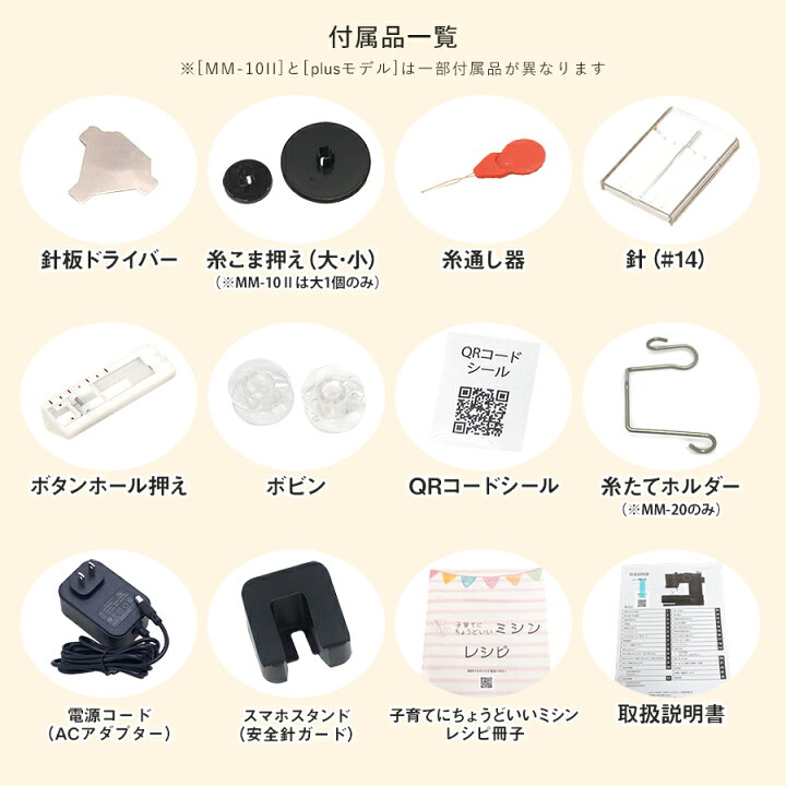 楽天市場】子育てにちょうどいいミシン +plus プラス MM-10 II / MM-20  