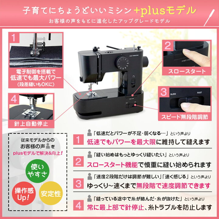楽天市場】子育てにちょうどいいミシン +plus プラス MM-10 II / MM-20 