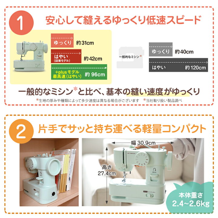 楽天市場】孫につくる、わたしにやさしいミシン +plus プラス YS-10 YS 