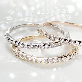 K18WG/YG/PG ダイヤモンド エタニティリング【0.25ct】ファッション ジュエリー アクセサリー レディース 指輪 リング ピンクゴールド イエローゴールド ホワイトゴールド ダイヤ エタニティ ダイア K18 4月誕生石 ギフト プレゼント ホワイトデー 0.25ct　ピンキー