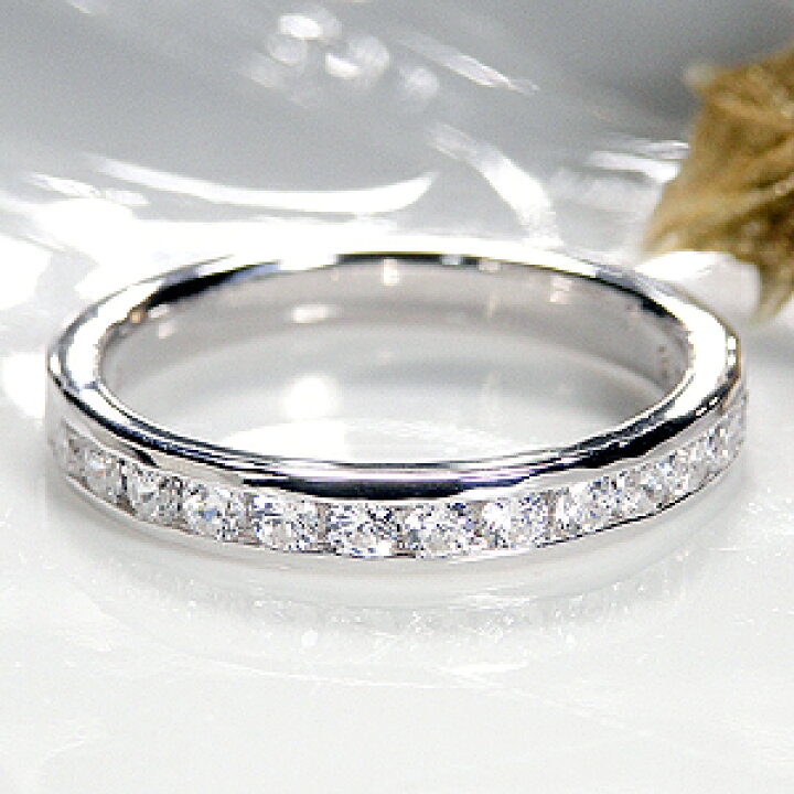 楽天市場】Pt900 レール留め ダイヤモンド エタニティ リング【0.5ct 