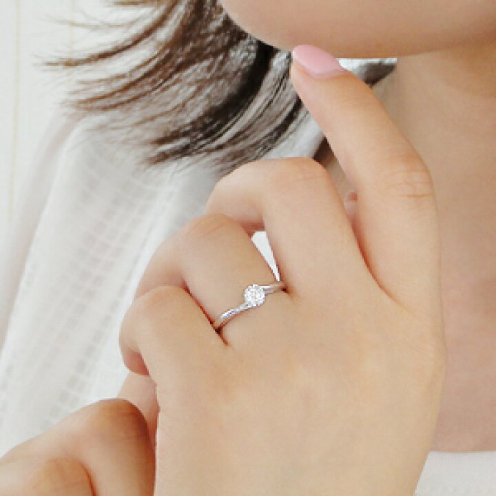 楽天市場】Pt900 ひと粒 ダイヤモンド 2本爪 リング【0.3ct】指輪 