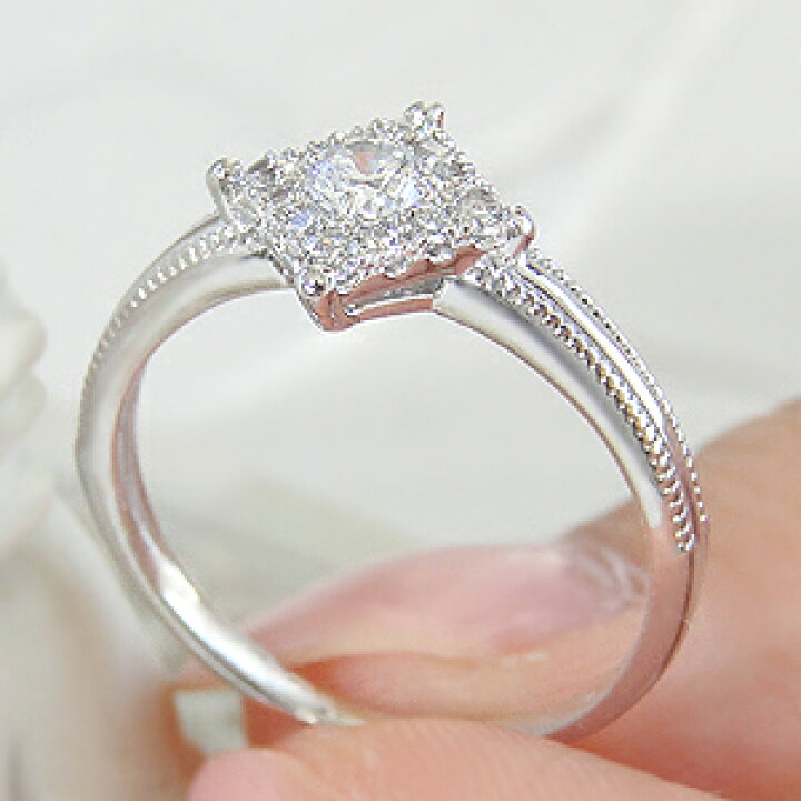 楽天市場】K18PG/YG/WG【0.3ct】ひし形モチーフ ダイヤモンド リング 