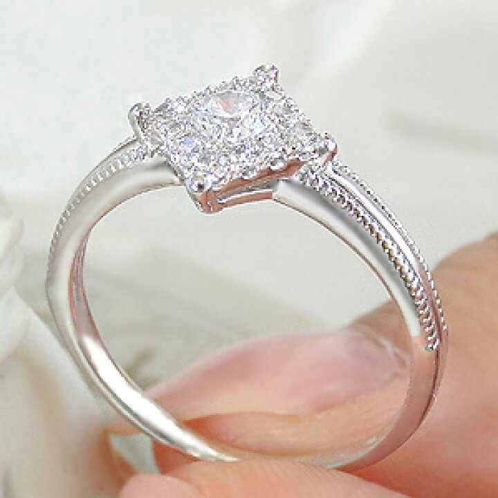 楽天市場】Pt900【0.3ct】ひし形モチーフ ダイヤモンド リング指輪  
