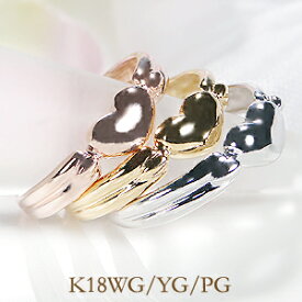 K18WG/YG/PG ピンキー ハートモチーフ リングファッション ジュエリー アクセサリー レディース 指輪 リング ピンクゴールド イエローゴールド ホワイトゴールド リング ギフト プレゼント ハート ピンキー 重ねづけ 地金