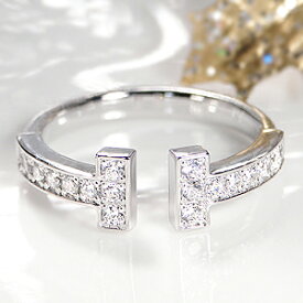 Pt900【0.30ct】ダイヤモンド リング 指輪 リング プラチナ PT PT900 ダイヤ ダイア エタニティ 4月誕生石 ギフト プレゼント 0.3カラット 0.3 0.30 ピンキーリング Tワイヤー T Tモチーフ スマイル かわいい