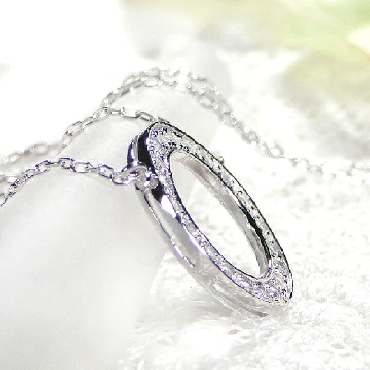 楽天市場】Pt900 サークルモチーフ ダイヤモンド ネックレス【0.25ct 