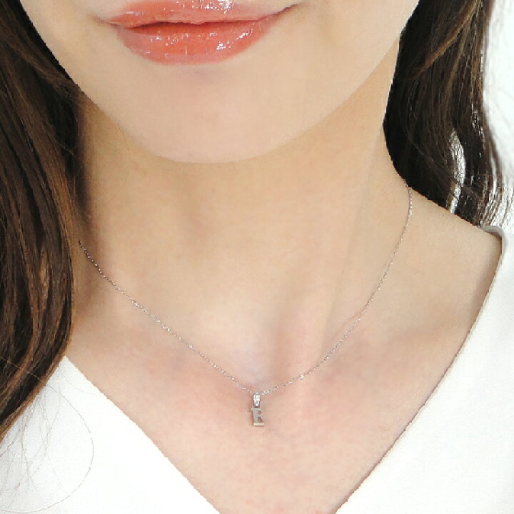 楽天市場】Pt900 0.02ct ダイヤモンド イニシャル A ネックレス  