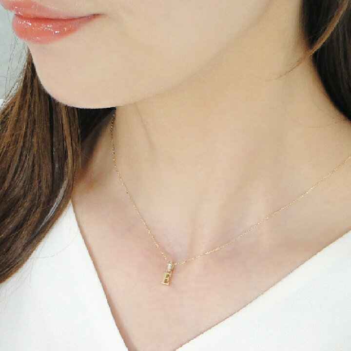 楽天市場】K18YG/PG/WG 0.02ct ダイヤモンド イニシャル H ネックレス  