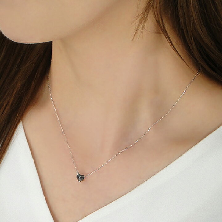 楽天市場】K10YG/WG【0.5ct】ブラック ダイヤモンド ハート ペンダント  