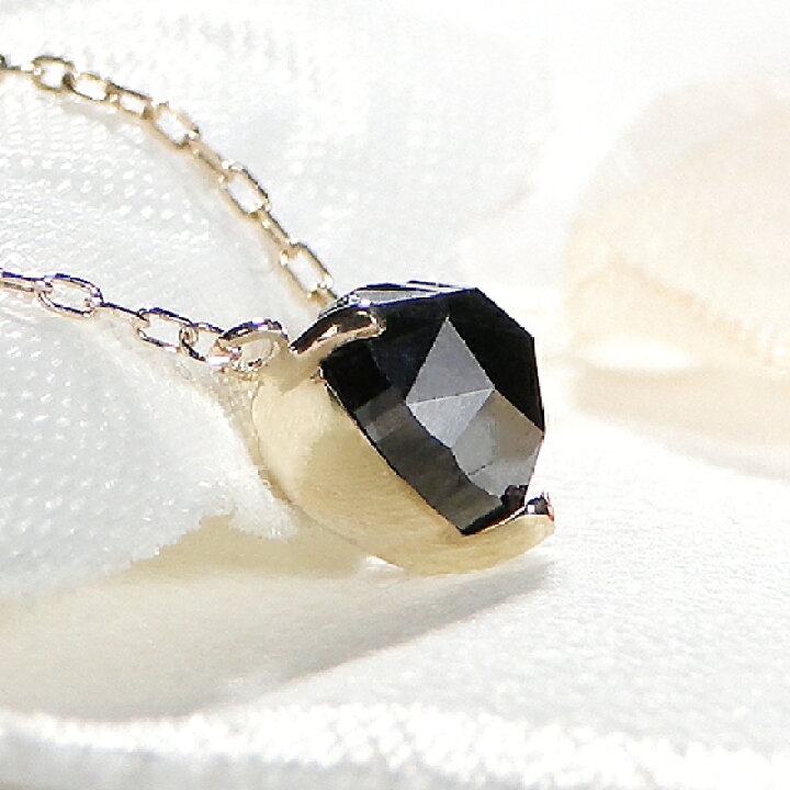 楽天市場】K10YG/WG【0.5ct】ブラック ダイヤモンド ハート ペンダント 