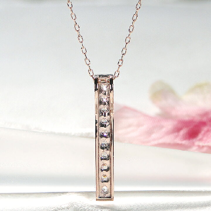 楽天市場】K18YG/PG/WG【0.20ct】縦ライン ダイヤモンド ペンダント  
