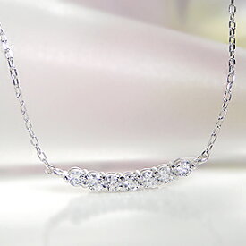 pt900 0.15ct ダイヤモンド ライン ネックレス ペンダント【送料無料】ダイア 送料無料 品質保証書 一文字 ギフト プレゼント プラチナ ライン ダイヤペンダント 7粒