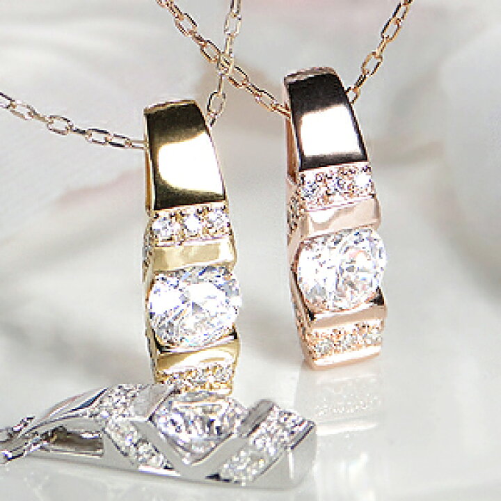 楽天市場】K18WG/YG/PG ダイヤモンド ネックレス 【0.37ct】ジュエリー 