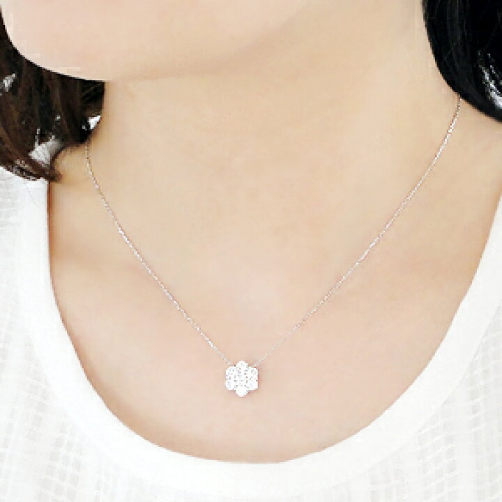楽天市場】Pt900 ダイヤモンド フラワー ネックレス 【1.00ct 