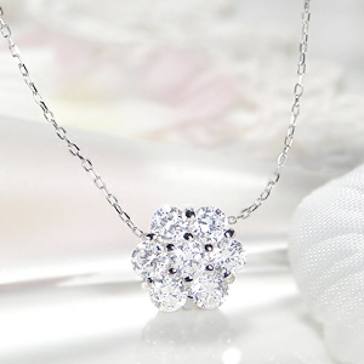 楽天市場】Pt900 ダイヤモンド フラワー ネックレス 【1.00ct 