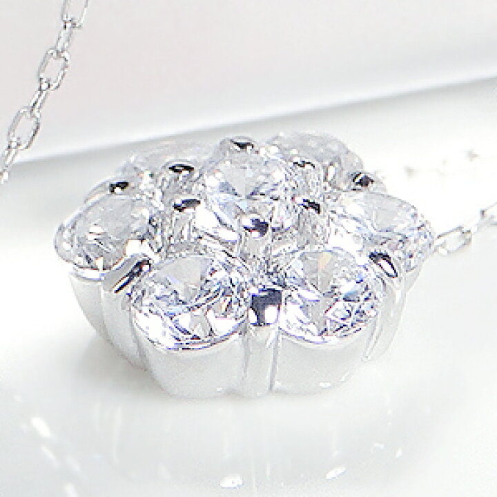 楽天市場】Pt900 ダイヤモンド フラワー ネックレス 【1.00ct 