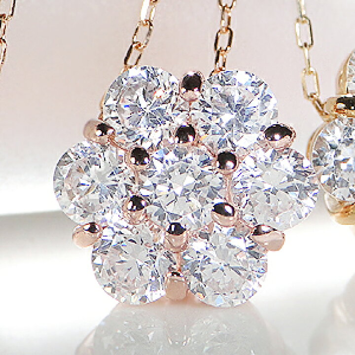 楽天市場】K18YG/PG/WG ダイヤモンド フラワー ネックレス 【1.00ct 