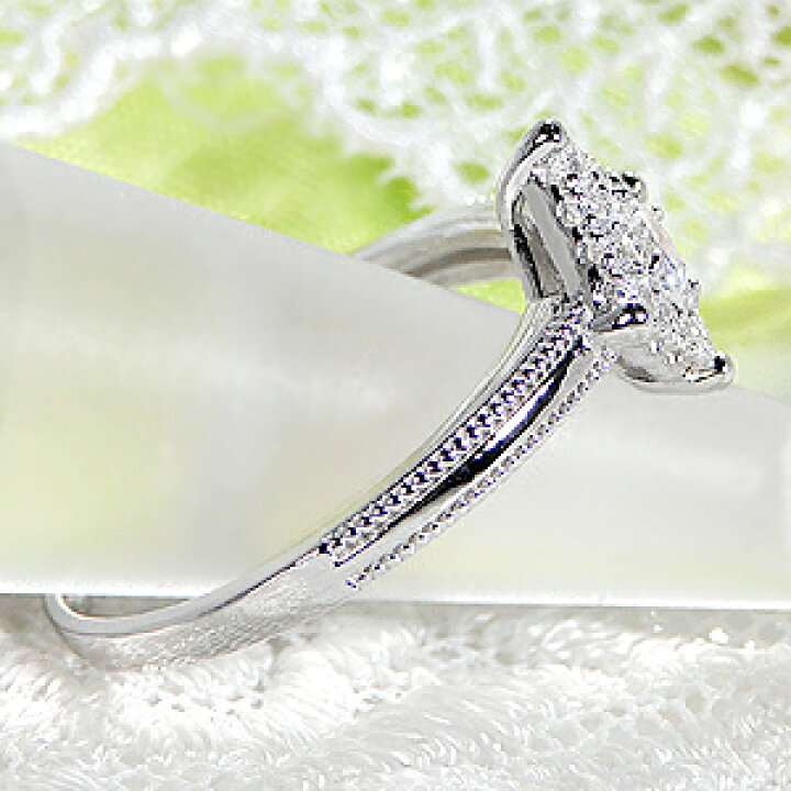 楽天市場】Pt900【0.25ct】ひし形モチーフ ダイヤモンド リング指輪  