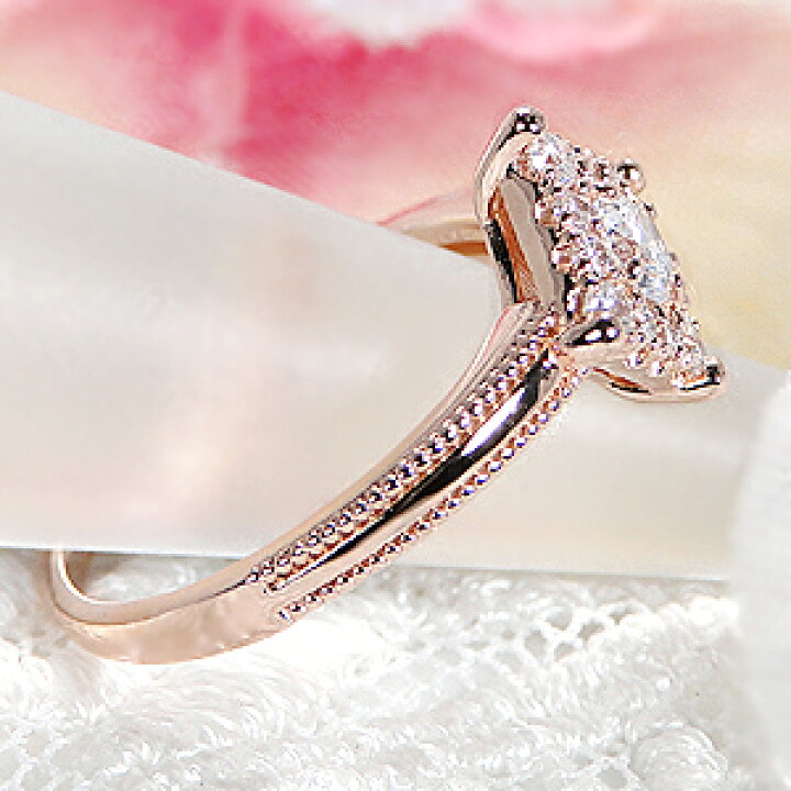 楽天市場】K18YG/PG/WG【0.25ct】ひし形モチーフ ダイヤモンド リング  