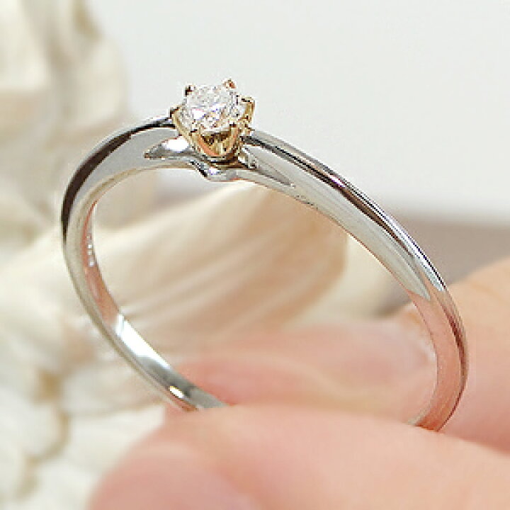 楽天市場】Pt900/K18YG/PG【0.07ct】ダイヤモンド コンビ リング指輪 