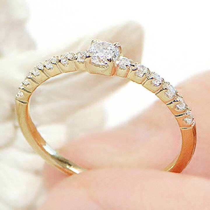 楽天市場】K10YG/PG/WG ダイヤモンド リング【0.23ct】ファッション  
