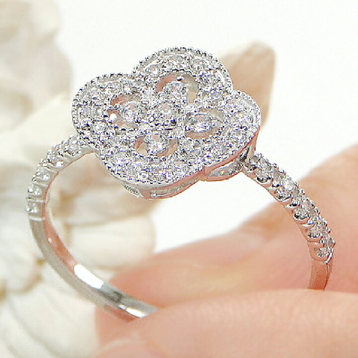 楽天市場】Pt900【0.30ct】クローバー ダイヤモンド リング指輪  