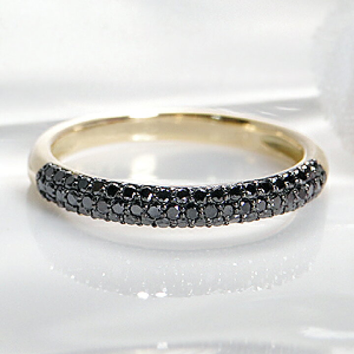 楽天市場】K18WG/YG/PG ブラック ダイヤモンド パヴェ リング【0.3ct 