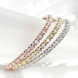 K18WG/YG/PG ダイヤモンド エタニティリング【0.10ct】ファッション ジュエリー アクセサリー レディース 指輪 リング ピンクゴールド イエローゴールド ホワイトゴールド ダイヤ エタニティ ダイア K18 4月誕生石 ギフト プレゼント ホワイトデー 0.1ct　ピンキー