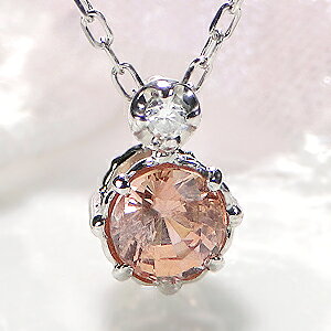 pt900 パパラチア サファイア ネックレス ミル打ち【GGSソーティング付】 ジュエリー サファイアネックレス サファイヤネックレス パパラチアペンダント プラチナ ネックレス パパラチャネッ