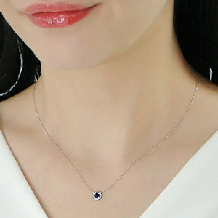 楽天市場】Pt900 サファイア ダイヤモンド 取り巻き ネックレス 