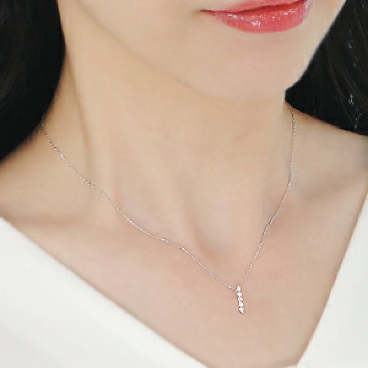 楽天市場】Pt900 ストレートバー ダイヤモンド ペンダント ネックレス 