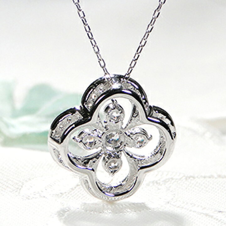 楽天市場】K18YG/PG/WG ダイヤモンド クローバー ネックレス 【0.50ct 