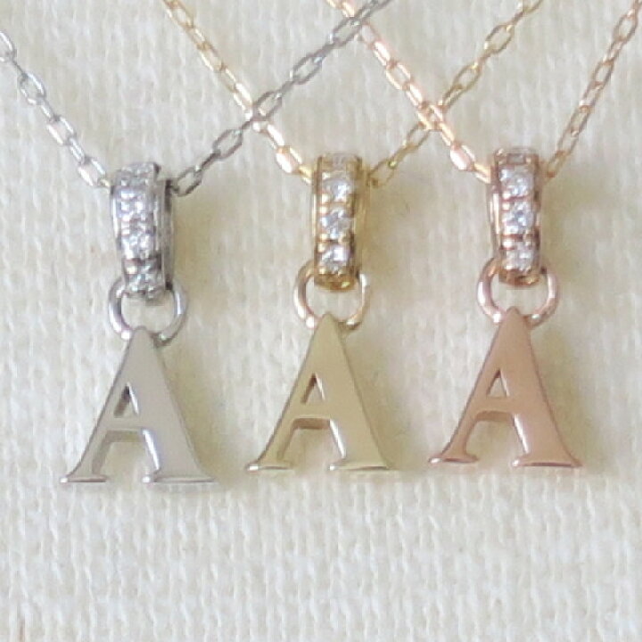 楽天市場】Pt900 0.02ct ダイヤモンド イニシャル A ネックレス  