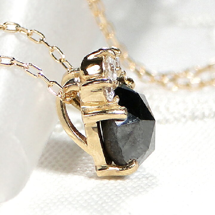 楽天市場】K18YG ブラックダイヤモンド ダイヤモンド ネックレス  