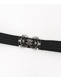 立体バラクラシカルゴムベルト axes femme アクシーズファム ファッション雑貨 ベルト ゴールド シルバー ピンク[Rakuten Fashion]
