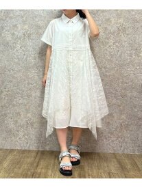 レース重ねシャツワンピース axes femme アクシーズファム ワンピース・ドレス ワンピース ホワイト【送料無料】[Rakuten Fashion]