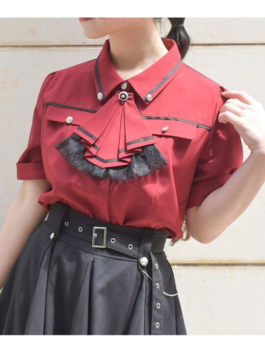 楽天市場】【SALE／33%OFF】フリルジャボ付配色ラインブラウス axes 