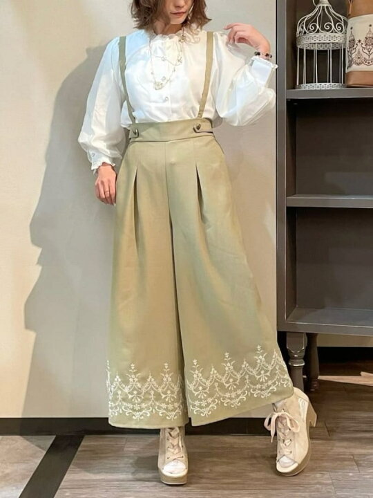 楽天市場】【SALE／66%OFF】裾刺繍サス付きワイドパンツ axes femme 