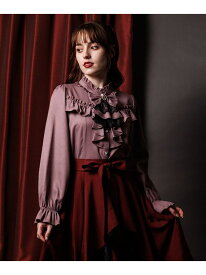 【SALE／44%OFF】リボン*ジャボブローチ付ブラウス axes femme アクシーズファム トップス シャツ・ブラウス ベージュ ピンク ワインレッド【RBA_E】[Rakuten Fashion]