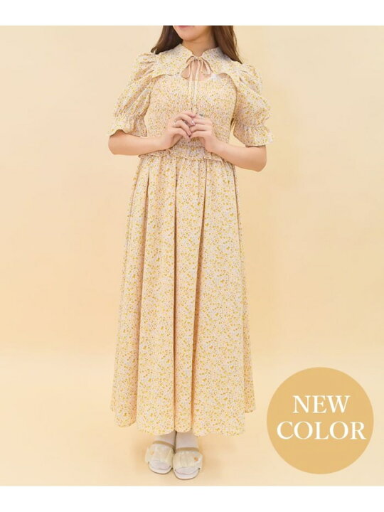 SALE 66 OFF 花柄ワンピース axes femme POETIQUE アクシーズファム ワンピース・ドレス ワンピース イエロー グリーン ブラック RBA E Rakuten Fashion axes femme