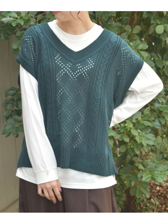 楽天市場】【SALE／37%OFF】ニットベスト*Tシャツセット axes femme 