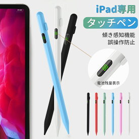 即納 タッチペン iPad専用 ペンシル 電池表示 傾斜感知 パームリジェクション機能 磁気吸着 スタイラスペン Type-C充電式 勉強 仕事 絵画 軽い 長時間バッテリー iPad Air3/4/5 iPad Pro11/12.9 iPad 6/7/8/9/10 iPad mini5/6