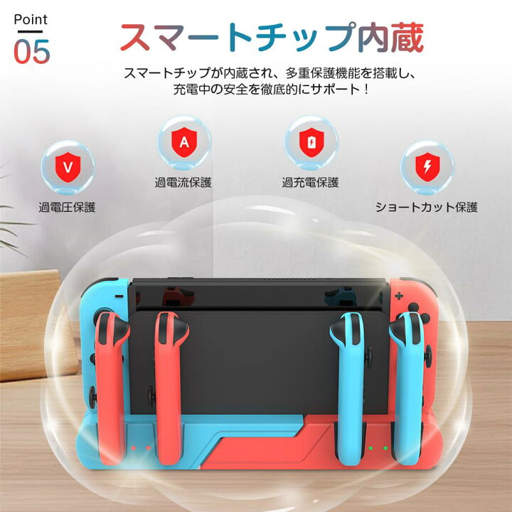 楽天市場】【4台同時充電 2枚ゲームカード収納】Nintendo Switch 充電 