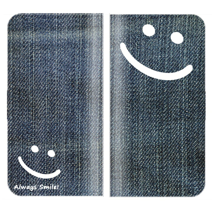 楽天市場 Xperia Z5 Premium So 03hケース 手帳型 L 送料無料 デニム風 Smile スマイル デザイン デニム Denim Mintage ヴィンテージ ニコちゃん マーク ニコニコ Always Smile オシャレ カワイイ Axia Mall
