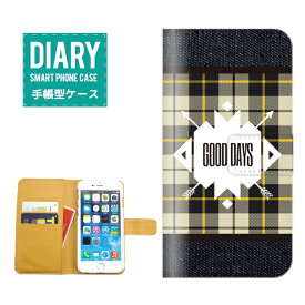 Xperia Z5 Premium SO-03Hケース 手帳型 (L) 送料無料 チェック柄 デニム デザイン GOOD DAYS Denim チェック アメカジ オシャレ ブラウン ブルー ピンク グリーン レッド